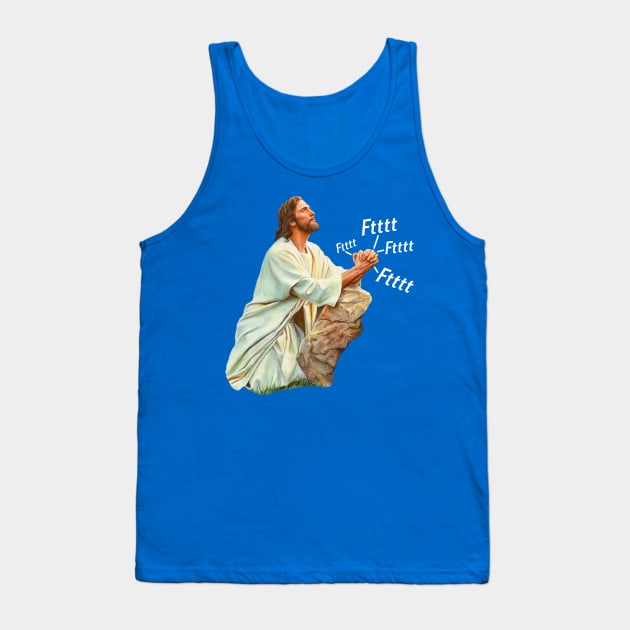 Jesus Prays To Heavenly Farter Tank Top by darklordpug